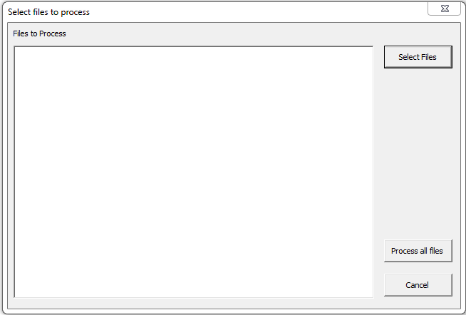 select files to process Dialog