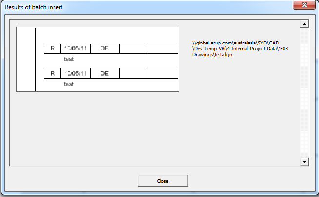 batch insert issue results Dialog